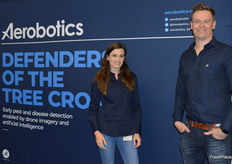 Leah Wicks and Andrew Burdock at the Aerobotics stand.